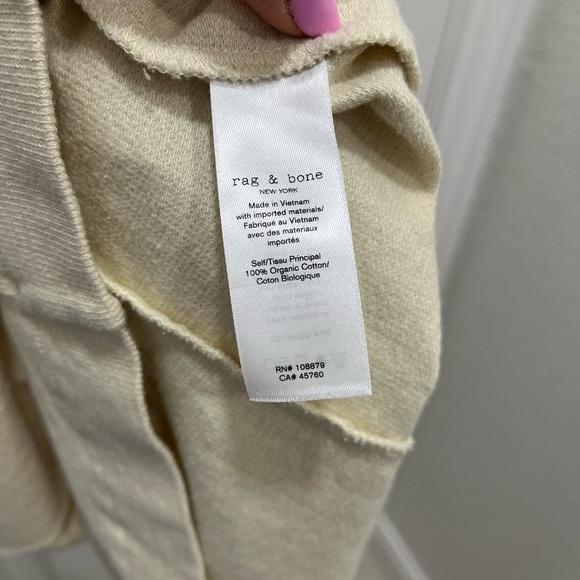 Rag & Bone | Lilith Mini T-shirt Dress Beige Medium Organic Cotton Minimalist - Picture 5 of 10